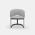 Chaise de salle à manger Mezzaluna avec dossier rembourré et piètement en métal