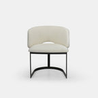 Chaise de salle à manger Mezzaluna avec dossier rembourré et piètement en métal