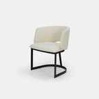 Chaise de salle à manger Mezzaluna avec dossier rembourré et piètement en métal