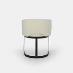 Chaise de salle à manger Mezzaluna avec dossier rembourré et piètement en métal