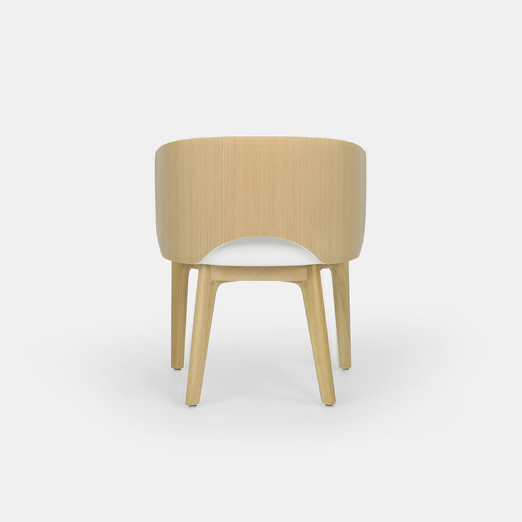 Chaise de salle à manger Mezzaluna avec dossier plaqué