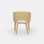 Chaise de salle à manger Mezzaluna avec dossier plaqué