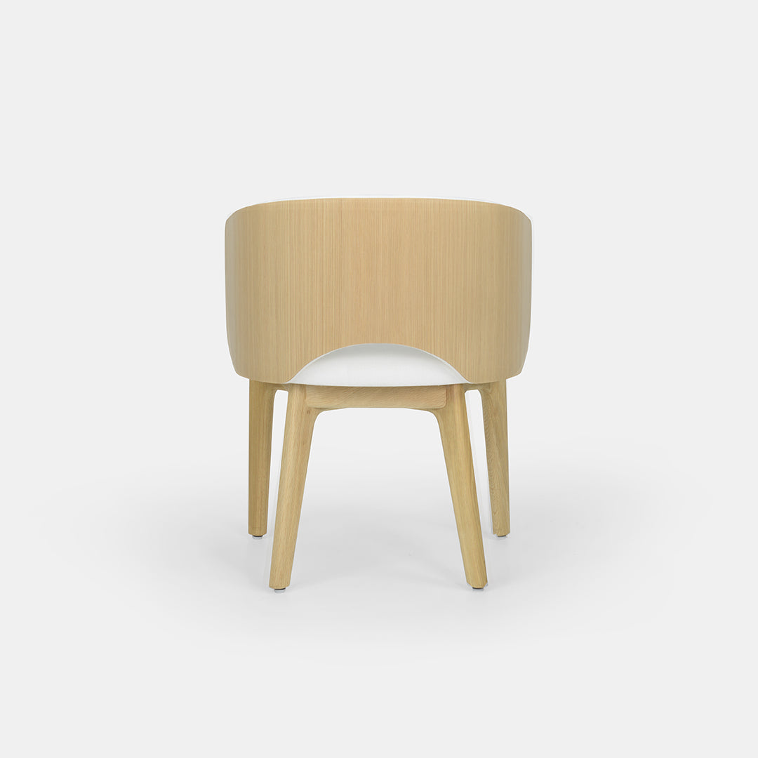 Chaise de salle à manger Mezzaluna avec dossier plaqué