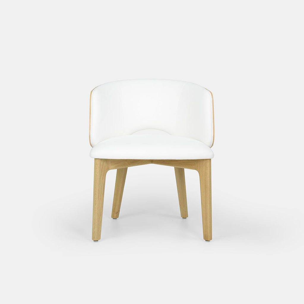 Chaise de salle à manger Mezzaluna avec dossier plaqué