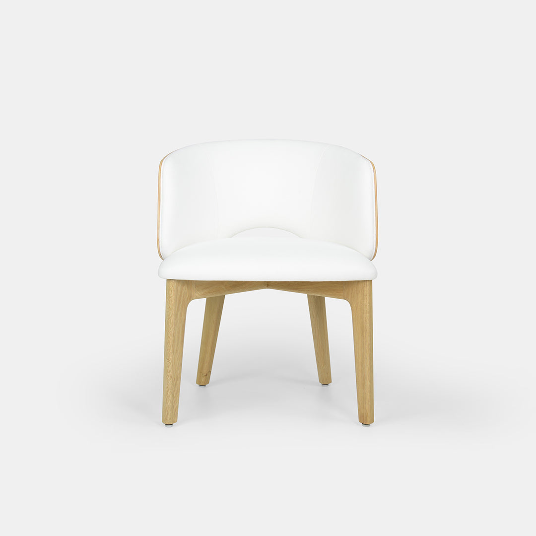 Chaise de salle à manger Mezzaluna avec dossier plaqué