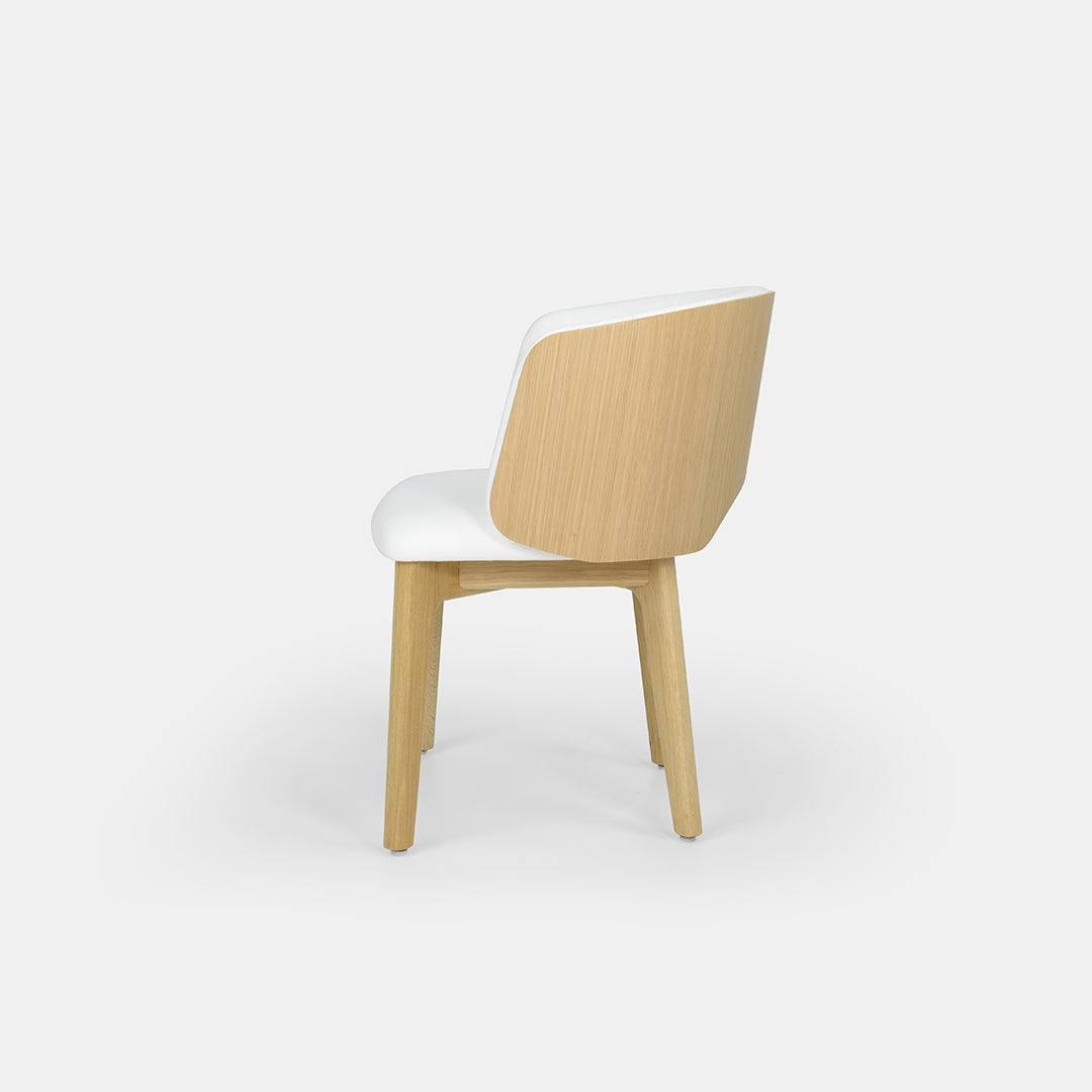 Chaise de salle à manger Mezzaluna avec dossier plaqué