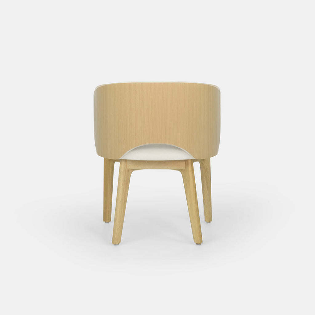 Chaise de salle à manger Mezzaluna avec dossier plaqué