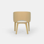 Chaise de salle à manger Mezzaluna avec dossier plaqué