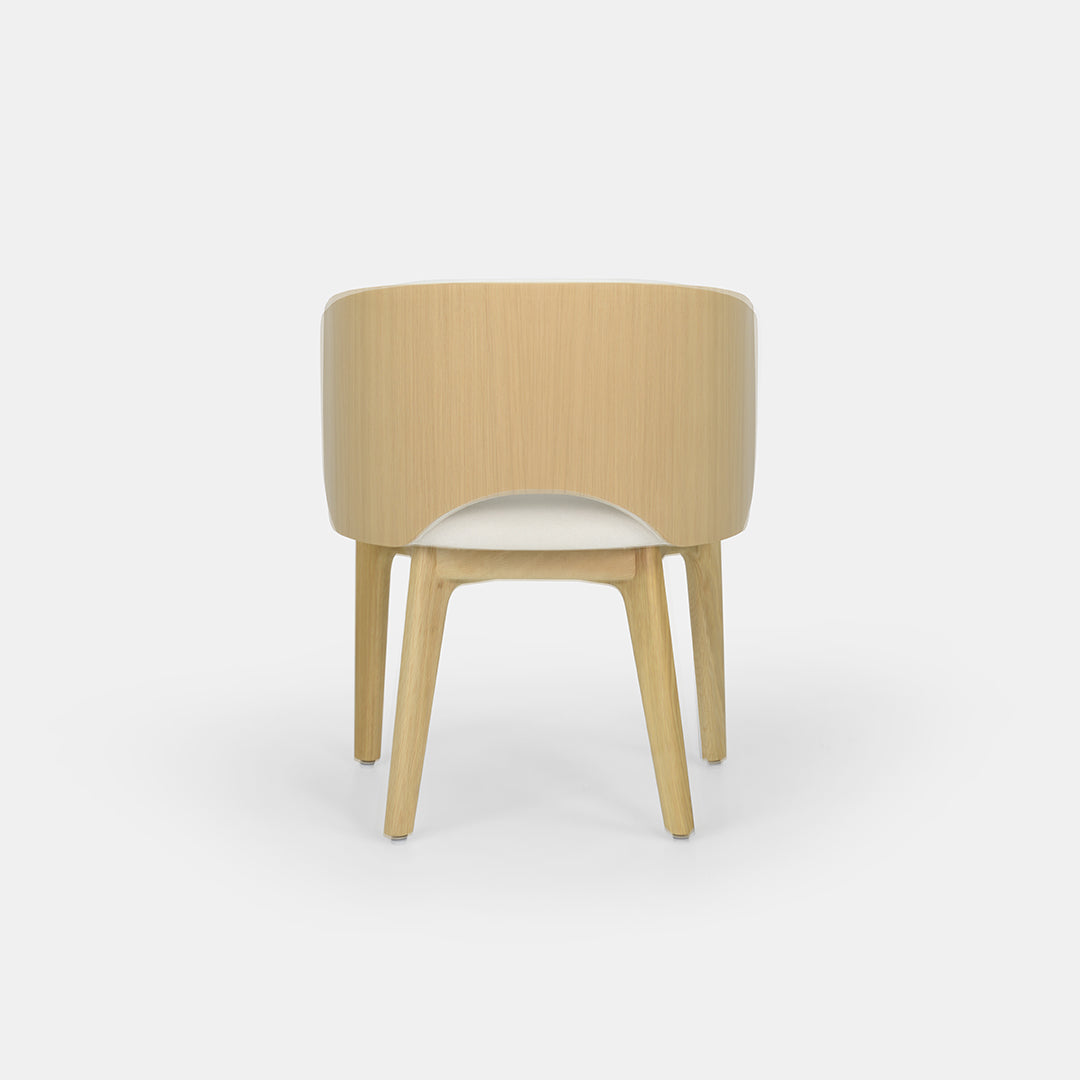 Chaise de salle à manger Mezzaluna avec dossier plaqué