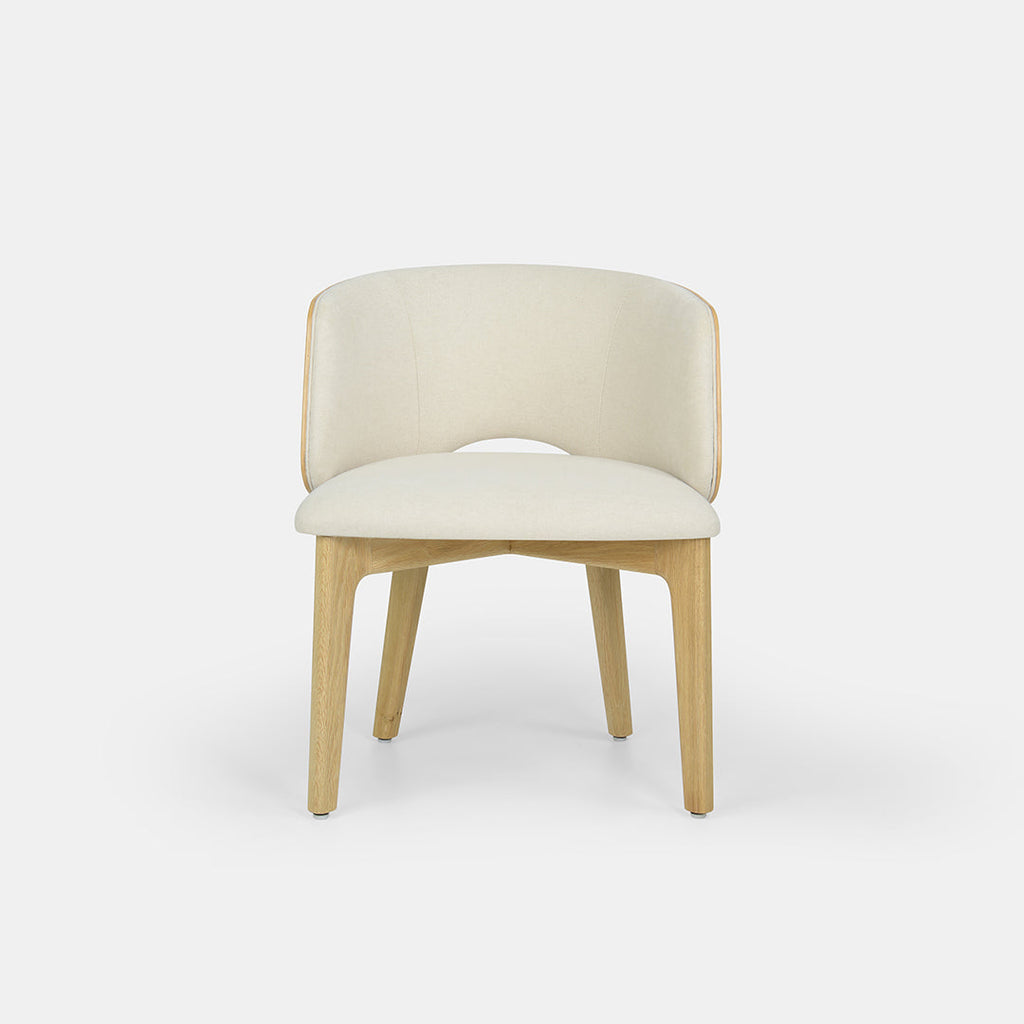 Chaise de salle à manger Mezzaluna avec dossier plaqué